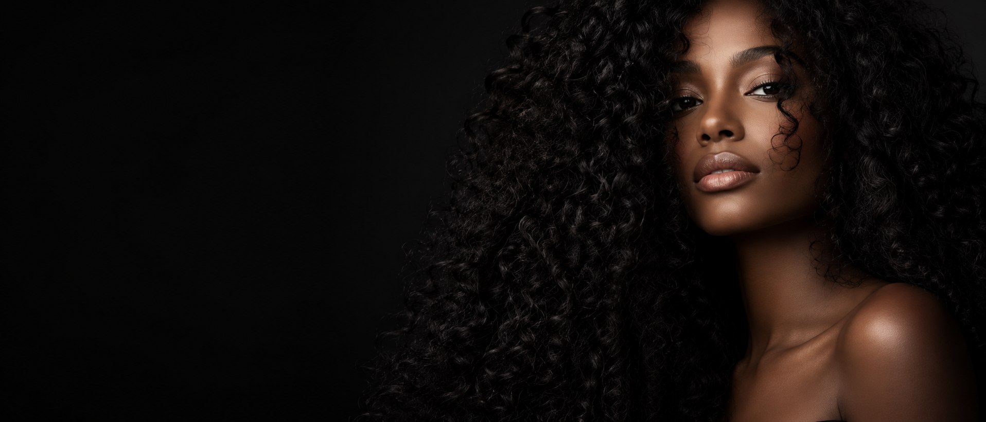 Beauty model with voluminous natural curls, Beauty Icon KC